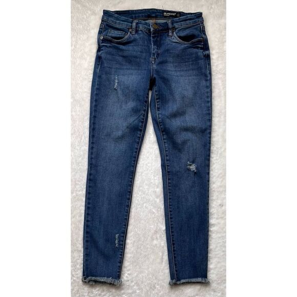 BLANKNYC Distressed Frayed Raw Hem Crop Skinny Jeans, Size 27 - Picture 8 of 14